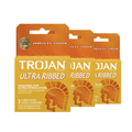 Trojan Ultra Ribbed Lubricated, 3 Count — 48 Per Case