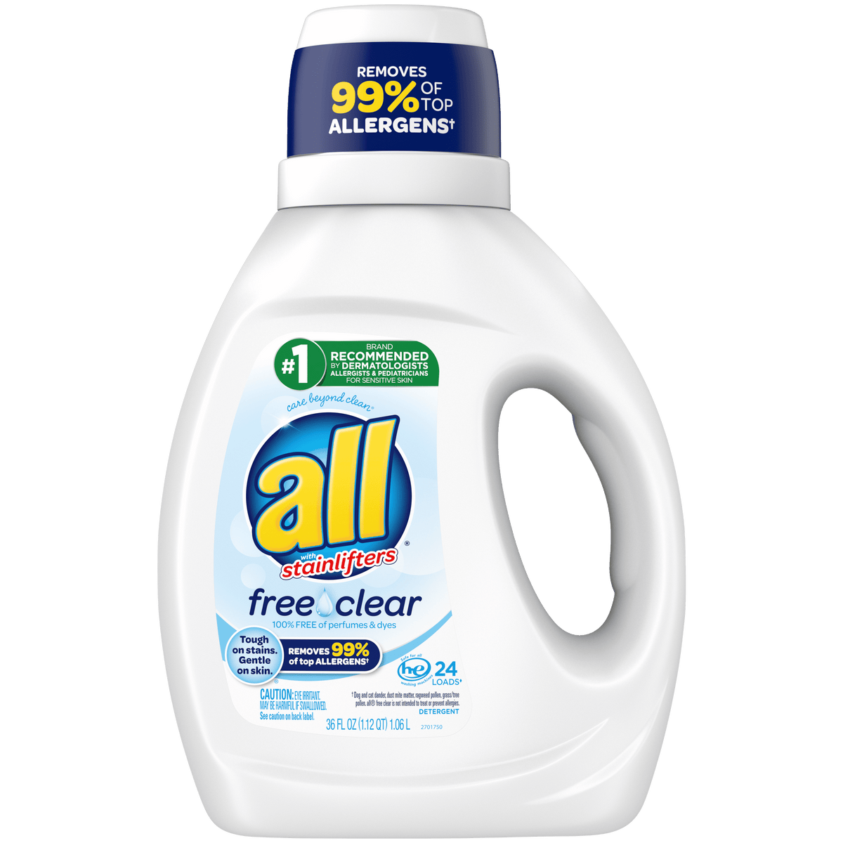 All Ultra Free & Clear, 36 oz — 6 Per Case