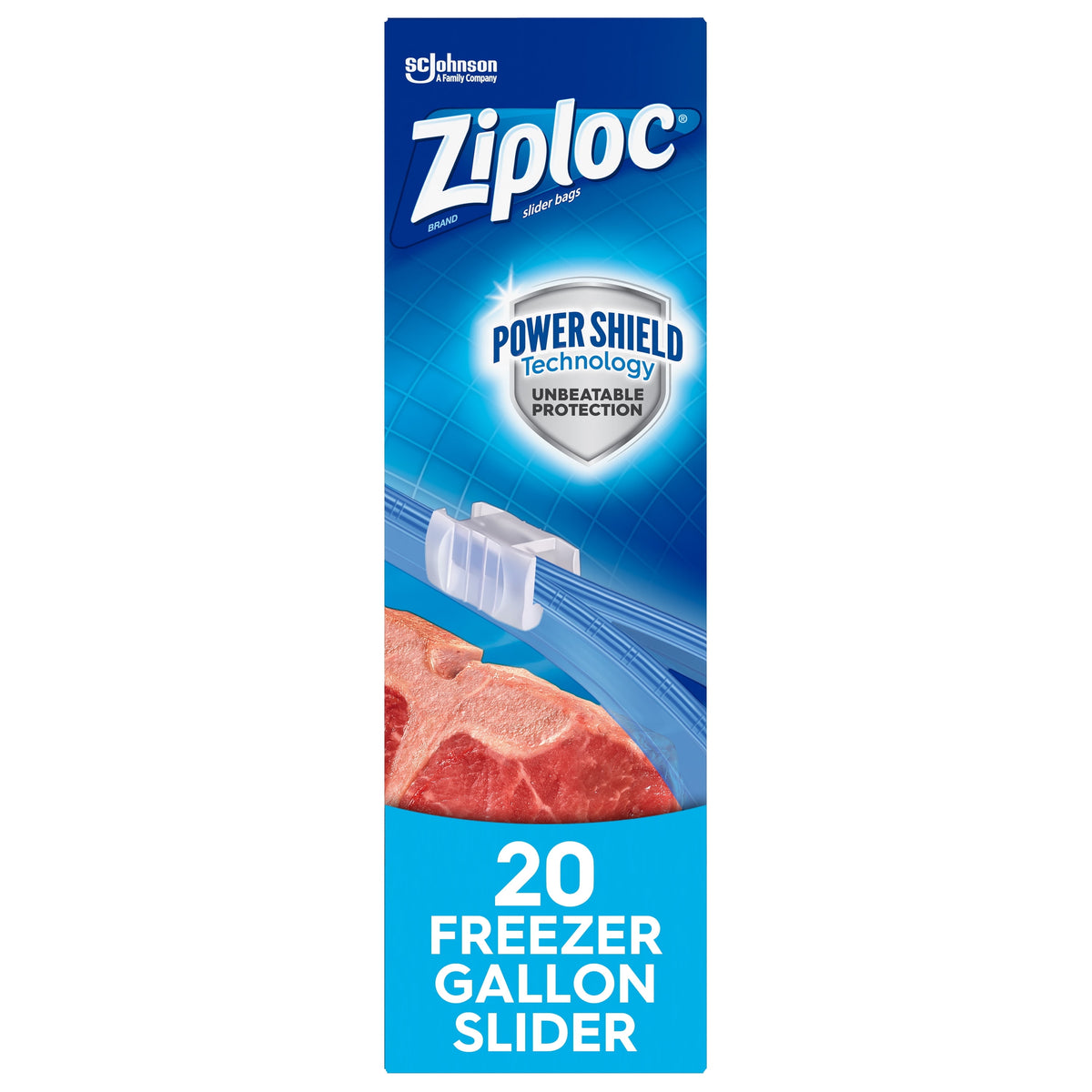Ziploc Power Guard Slider Freezer Gallon, 20 ct — 9 Per Case