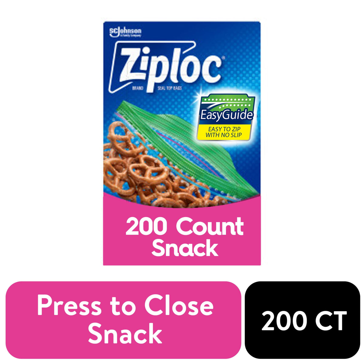 Ziploc Easy Guide Snack Bag, 200 ct — 9 Per Case