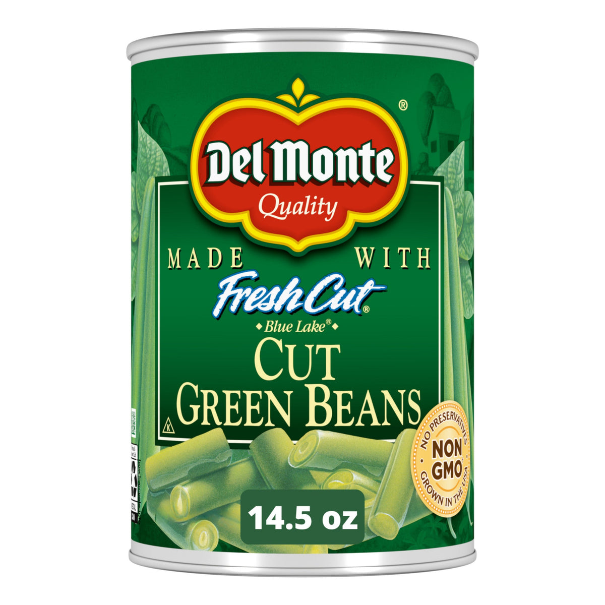 Del Monte Cut Green Beans, 14.5 oz — 24 Per Case