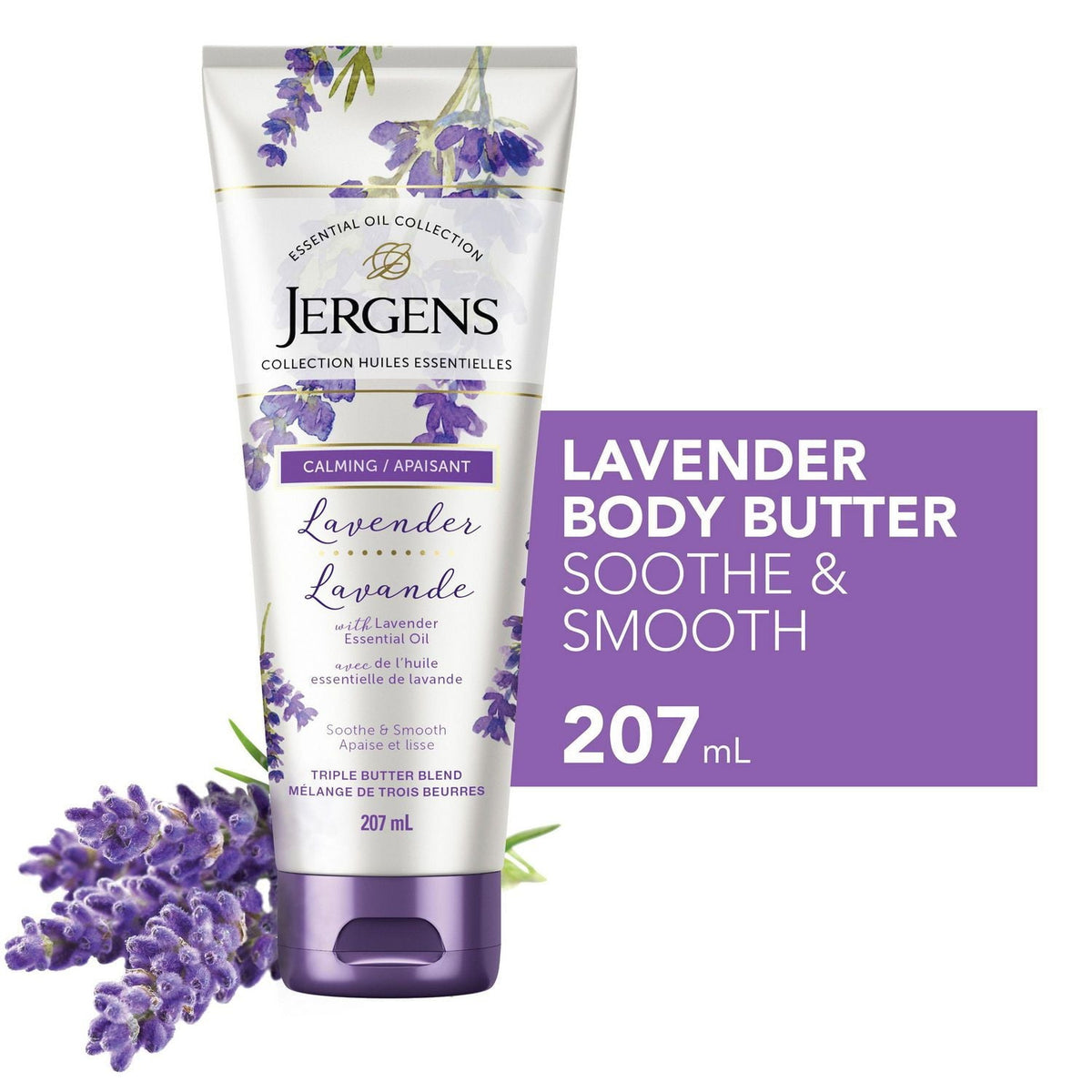 Jergens Triple Butter Calm Lavender, 7 oz — 5 Per Case