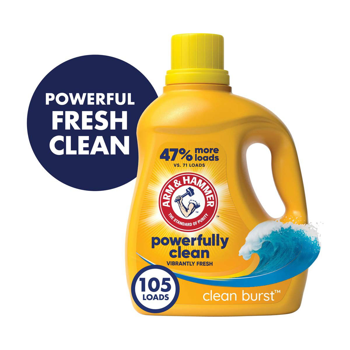 Arm & Hammer Clean Burst Liquid Laundry Detergent, 105 oz — 4 Per Case