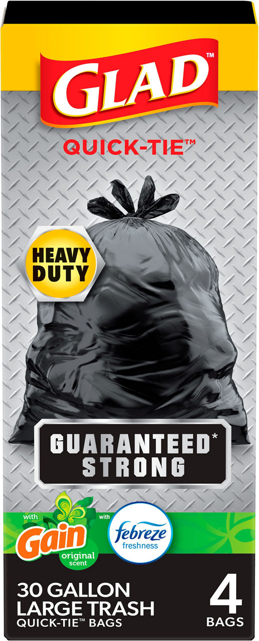 Glad Trash Quick-t Blk 30 g 4/40c — Case of 4