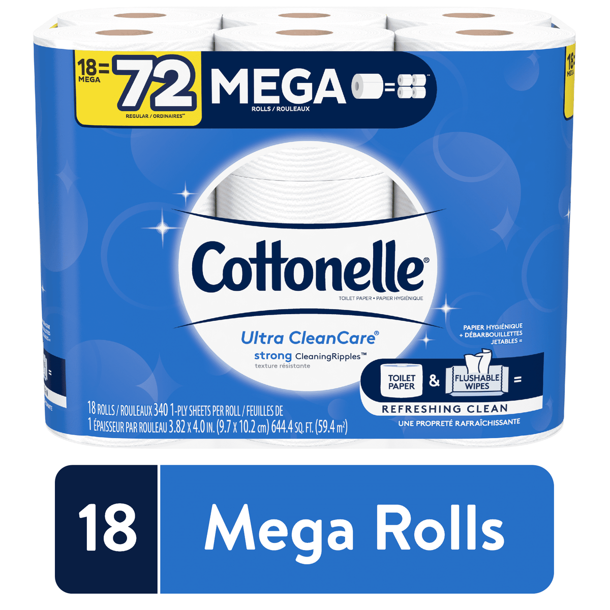 Cottonelle Clean Care Mega 18rl — Case of 2