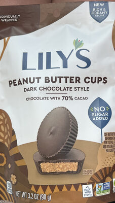 Lilys Sweets Chocolate Dark Peanut Butter Cup - 3.2 oz — Case of 12