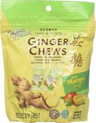Prince Of Peace Candy Chew Mango Ginger - 4 oz — Case of 12