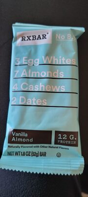 Rxbar Bars Almond Vanilla 5 ct - 9.15 oz — Case of 6