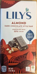 Lilys Sweets Chocolate Bar Drl Almond - 3 oz — Case of 12