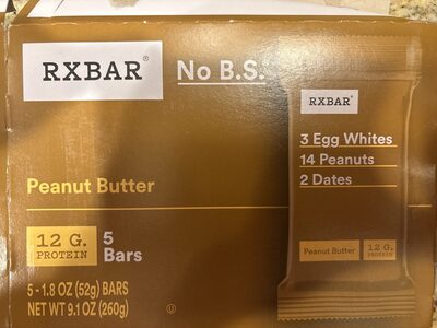 Rxbar Bar Peanut Butter 5 ct - 9.15 oz — Case of 6