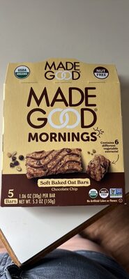Madegood Bar Chocolate Chip Morn - 5.3 oz — Case of 6