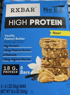 Rxbar Bar Hprtn Peanut Butter Vanilla 5 ct - 10.5 oz — Case of 6