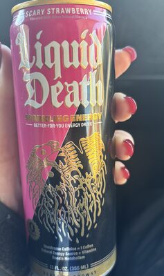 Liquid Death Beverage Enrg Scary Strawberry - 12 fl oz — Case of 12