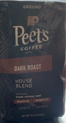 Peets Coffee Coffee Ground House Blend - 10.5 oz — Case of 6
