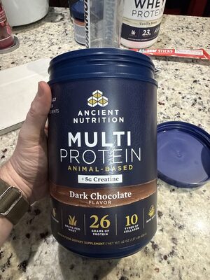 Ancient Nutrition Protein Creatine Dark Chocolate - 22 oz — Case of 6