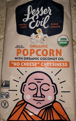 Lesser Evil Popcorn White Cheddar Organic - 0.88 oz — Case of 12