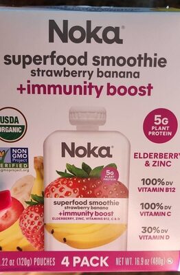 Noka Smoth Strawberry Bna 4P Organic - 16.9 oz — Case of 6