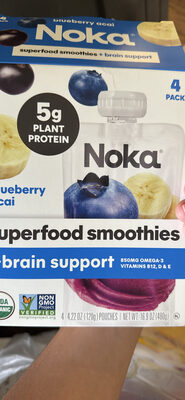 Noka Smoothie Blbrry Acai 4Pack - 16.9 oz — Case of 6