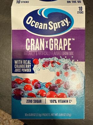 Ocean Spray Water Enh Crn Grape 10 ct - 0.89 fl oz — Case of 12