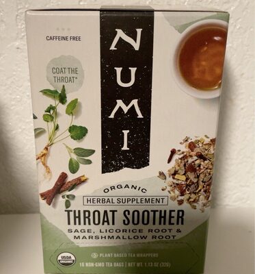 Numi Teas Tea Throat Soother - 16 bag — Case of 6