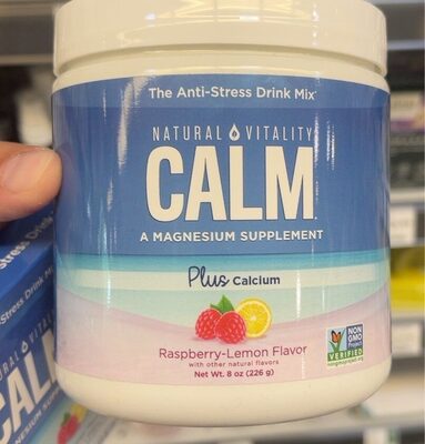Natural Vitality Calm Calcium Raspberry Lemon - 8 oz — Case of 12