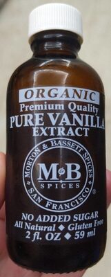 Morton & Bassett Vanilla Extrct Pure Organic - 2 fl oz — Case of 3