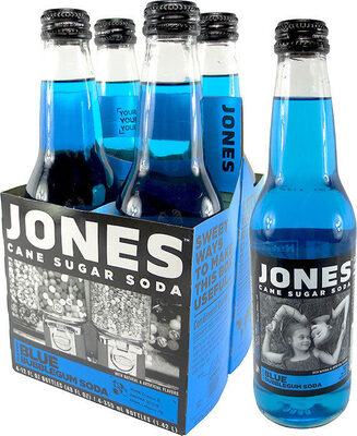 Jones Soda Blue Bubblegum - 12 fl oz — Case of 12