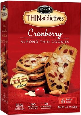 Nonnis Thins Cranberry Almond - 4.44 oz — Case of 6