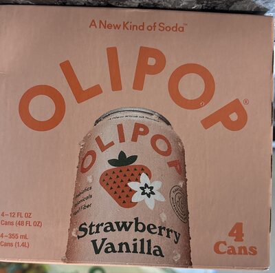 Olipop Soda Prb Strawberry Vanilla 4Pack Single Serve - 48 fl oz — Case of 6