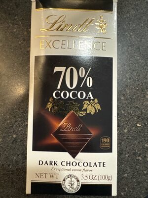 Lindt Chocolate Bar Exc 70% Cocoa - 3.5 oz — Case of 12