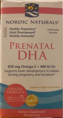 Nordic Naturals Omega 3 D3 Prenatal Dha - 90 softgels — Case of 12