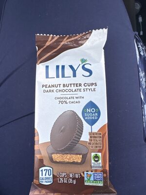 Lilys Sweets Chocolate Dark Cups Peanut Butter - 1.25 oz — Case of 12