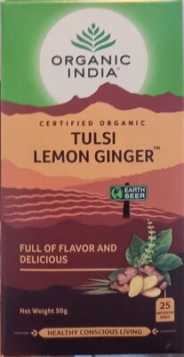 Organic India Tea Tulsi Lemon Ginger Organic - 18 bag — Case of 6