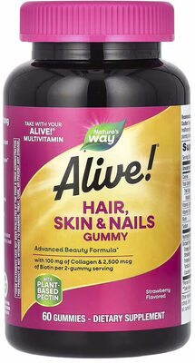 Natures Way Alive Hair Skin Nail Gmy - 60 ct — Case of 12