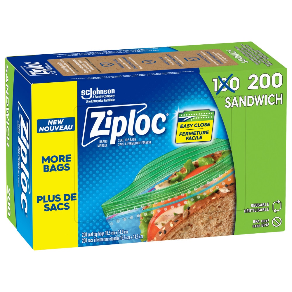 Ziploc Easy Guide Sandwich, 200 ct — 6 Per Case