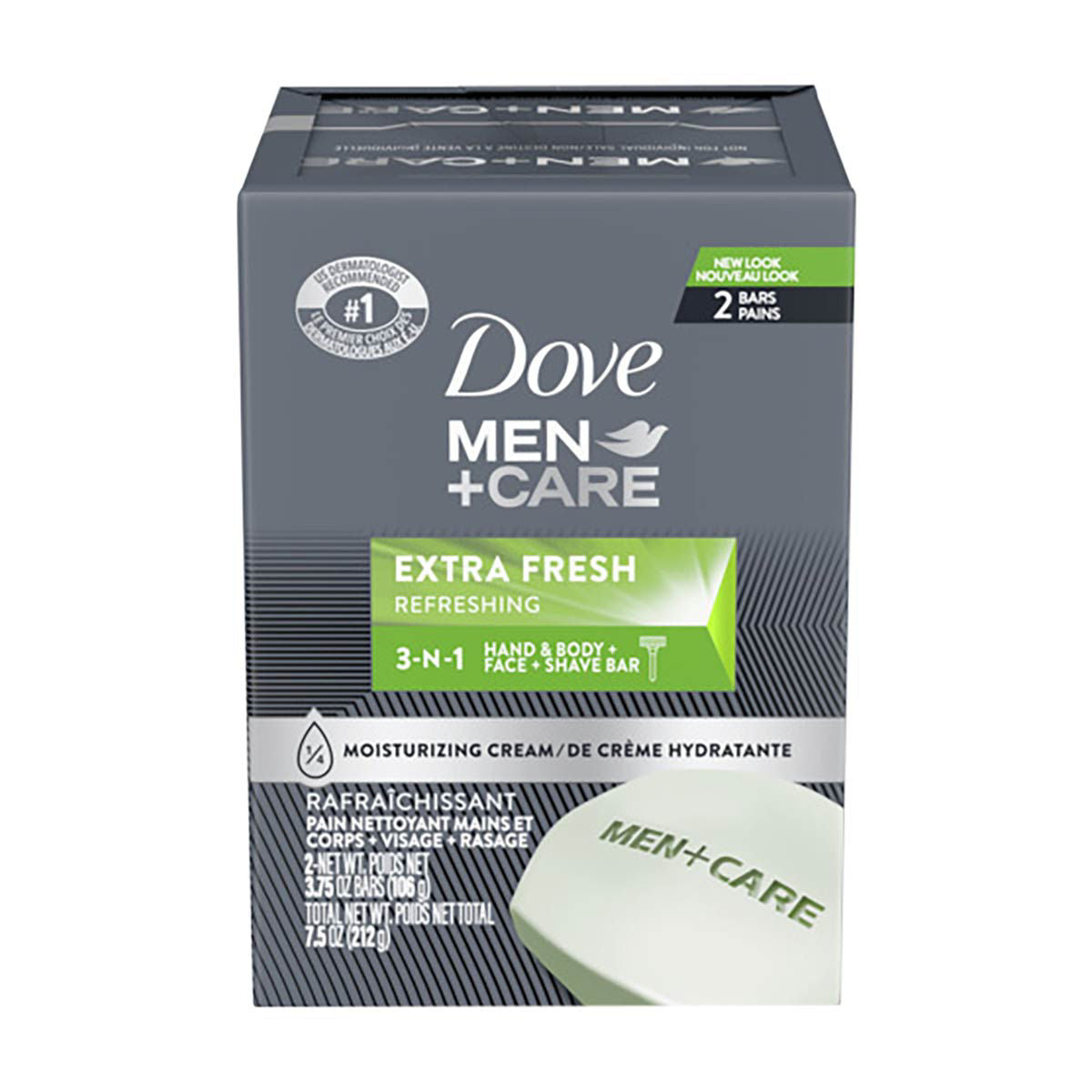 Dove Men+Care Extra Fresh Bar Soap, 2 pk, 3.75 oz — 24 Per Case