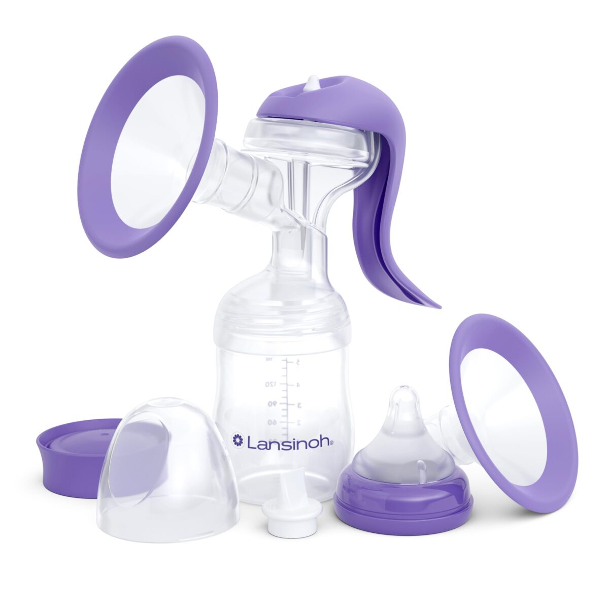 Lansinoh Manual Breast Pump with Bottle (5 oz) - Image 1