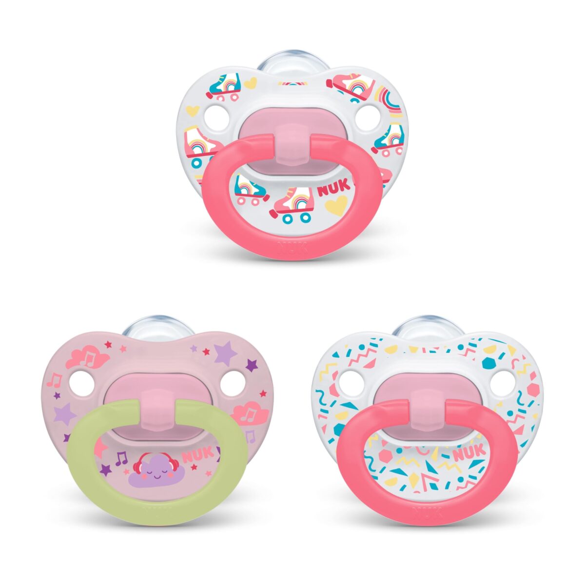 NUK Glow Pacifiers 6–18 Months (3-pack) - Image 1