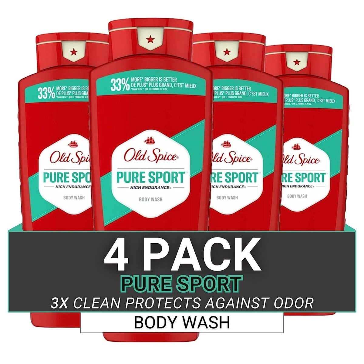 Old Spice Body Wash Pure Sport (24 oz, 4-pack) - Image 1