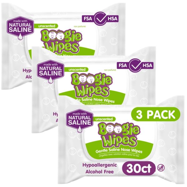Boogie Wipes Saline Wipes Unscented (90 count)