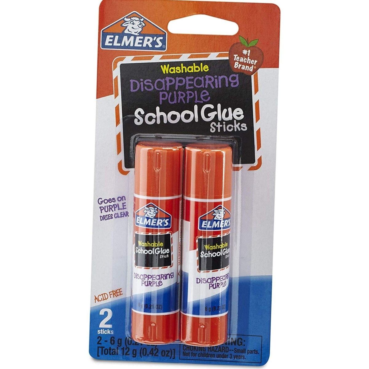 Elmer’s Disappearing Purple Glue Sticks (0.21 oz, 2-pack) - Image 1