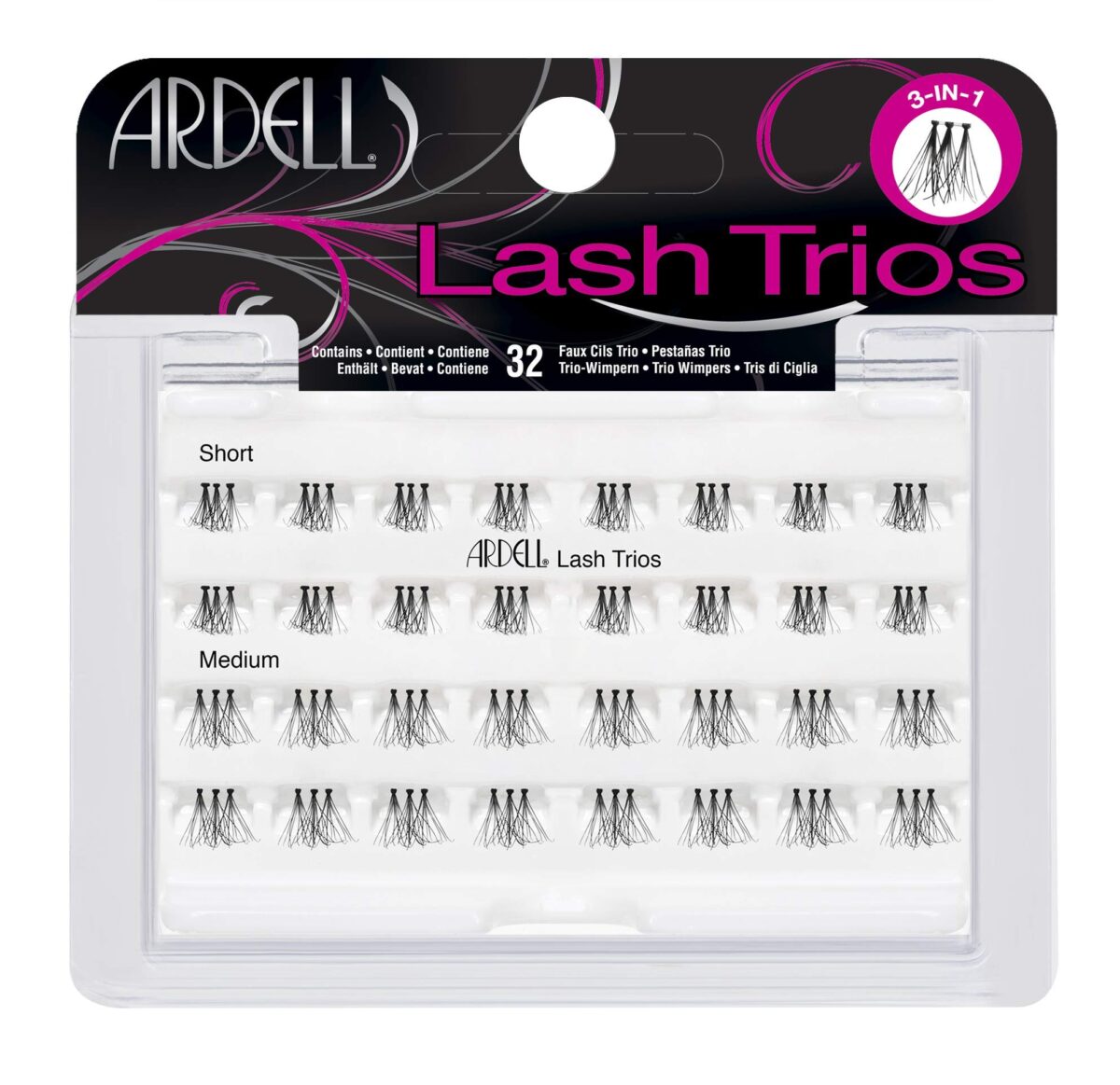 Ardell Lash Trios Short to Medium Black (32 ct) - Image 1