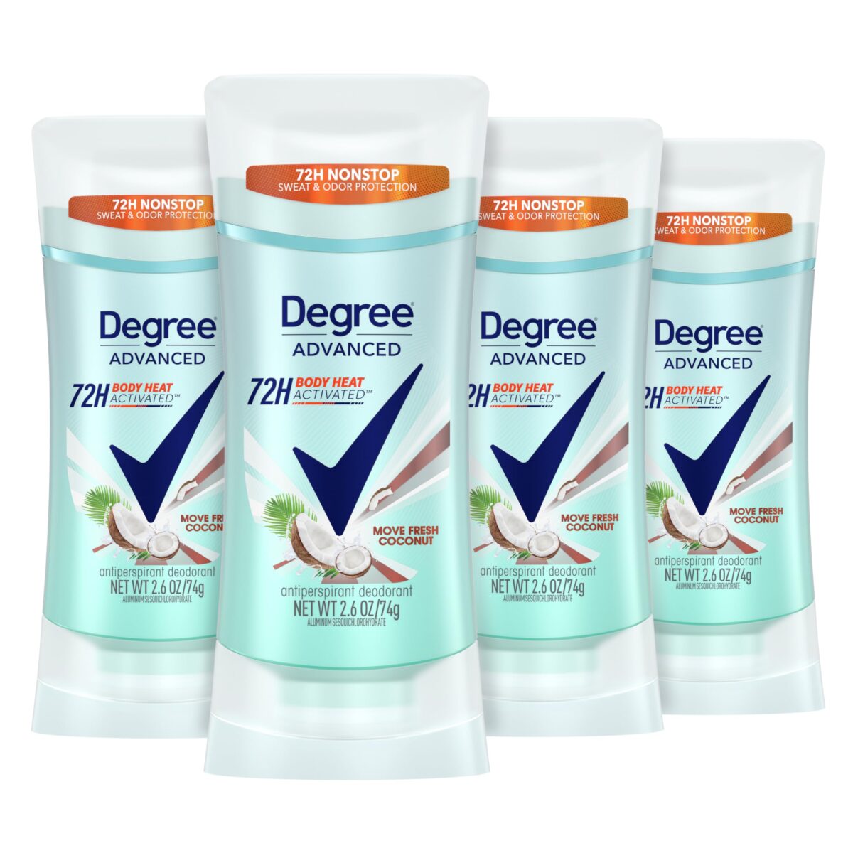Degree Antiperspirant Coconut & Hibiscus (2.6 oz, 4 Pack) - Image 1