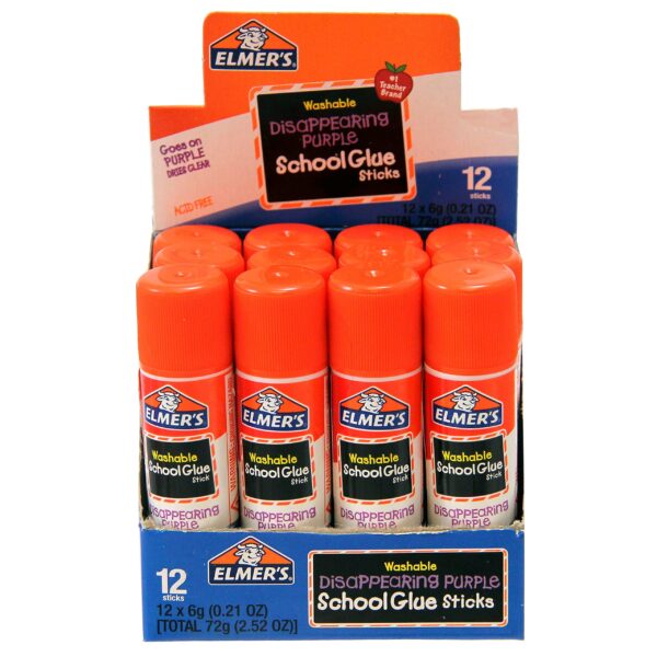Elmer's Purple Glue Sticks Washable (6g, 12 ct)