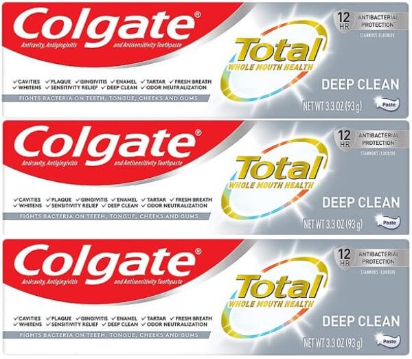 Colgate Total Toothpaste Deep Clean (3.3 oz, 3 Pack)/24pk