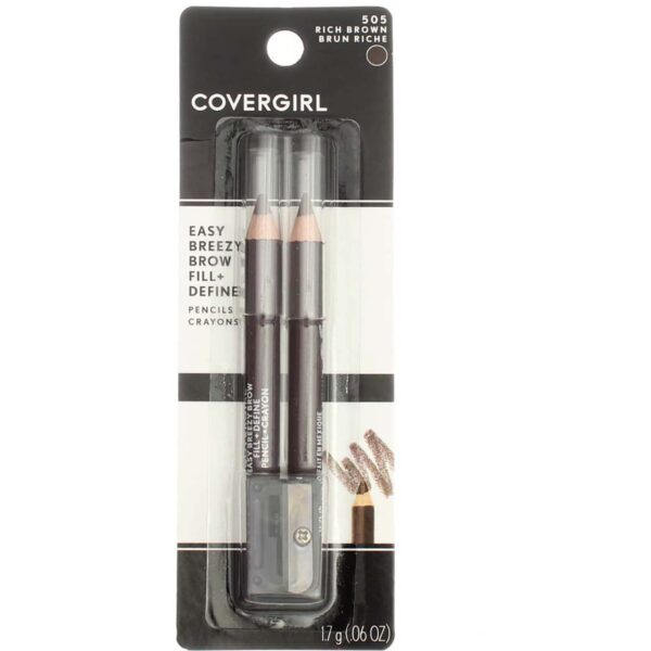 CoverGirl Easy Breezy Brow Pencil Rich Brown (2 Count, 5 Pack)/72pk