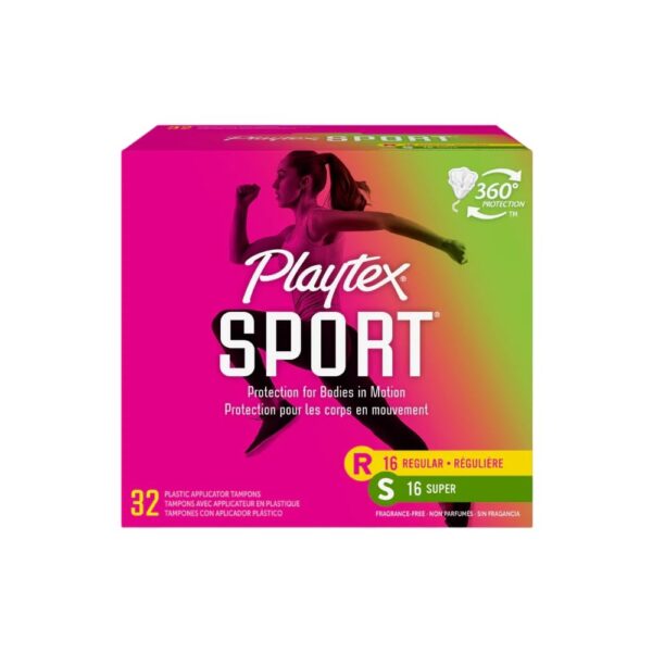 Playtex Sport Tampons Regular/Super (16 Count, 2 Pack)/12pk