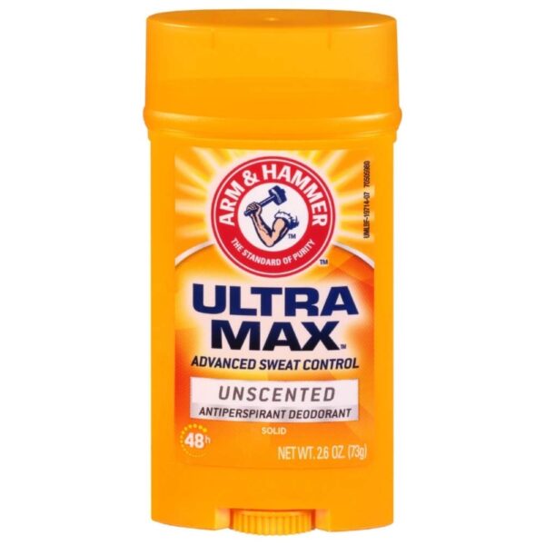 Arm & Hammer Ultramax Invisible Solid Antiperspirant, Unscented (2.6 oz, 5 Pack)/12pk
