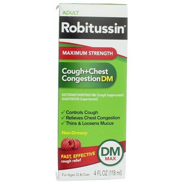 Robitussin Cough+Chest Congestion DM Liquid (4 oz, 4 Pack)/24pk