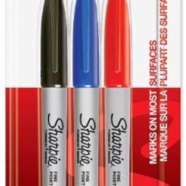 Sharpie Permanent Markers Red/Blue/Black (3 Pack)/48pk